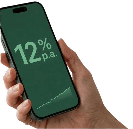 Telefon zobrazující 12 % p.a.